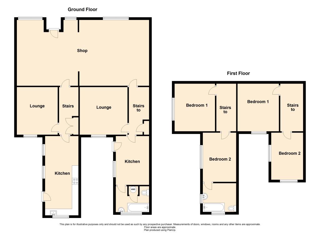 Lot: 53 - TWO FREEHOLD COTTAGES AND A FORMER CONVENIENCE STORE WITH POTENTIAL - Floor Plan